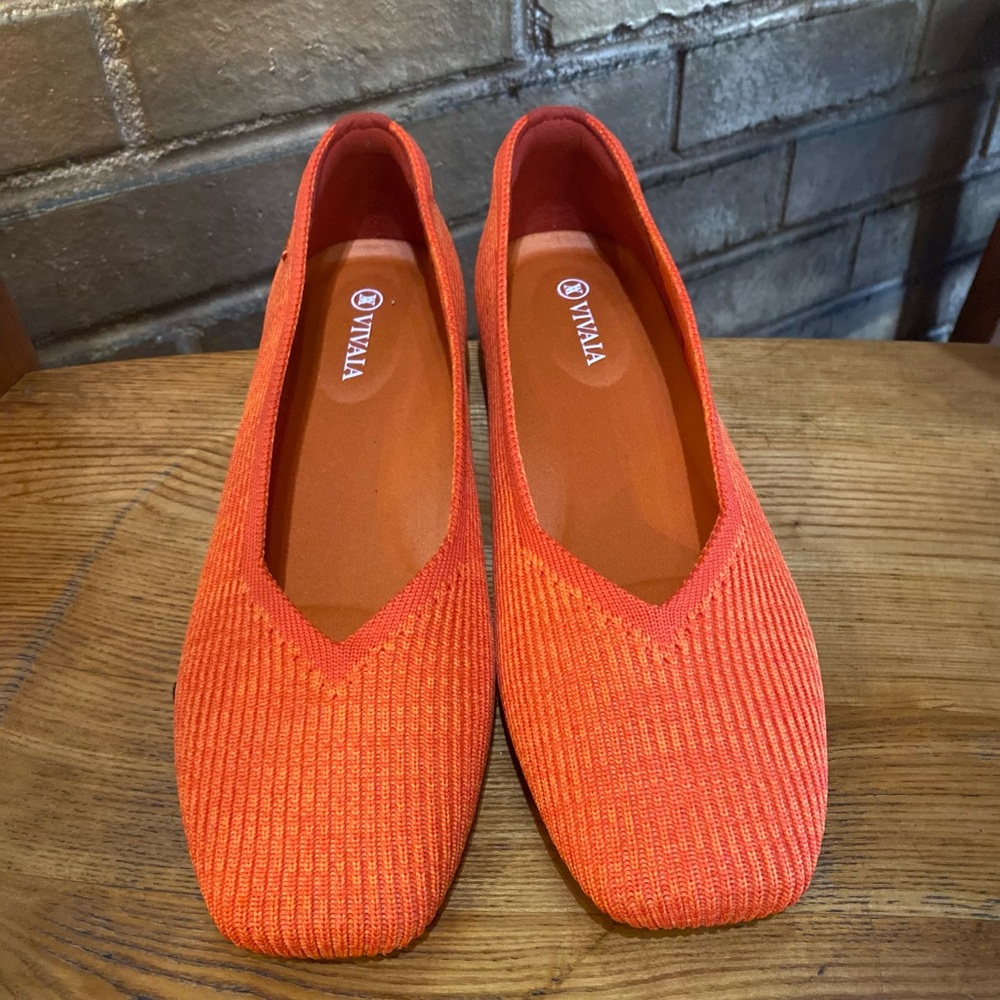 Vivaia Margot square toe v cut flats shoe